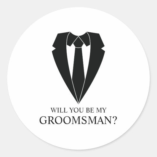 Sticker Rond Costume Mariage noir - Proposition de fabricant de (Devant)