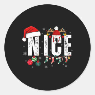Sticker Rond Costume Naughty Ou Nice Correspondant Couples De N