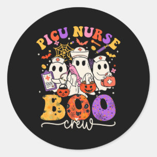 Sticker Rond Costume Picu Boo Crew Funny Nurse Ghost Halloween