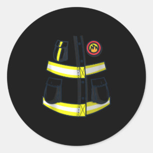 Sticker Rond Costume pompier Halloween
