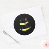 Sticker Rond Costume pompier Halloween (Enveloppe)