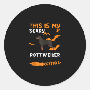 Sticker Rond Costume Rottweiler Halloween Lazy Effrayant chien 
