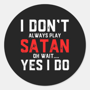 Sticker Rond Costume Satan Diable Costume Halloween Satan
