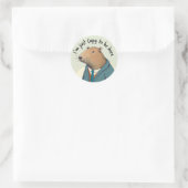 Sticker rond Costume Tweed Capybara adorable (Sac)