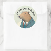 Sticker rond Costume Tweed Capybara adorable (Sac)