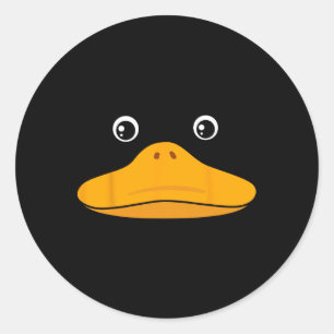 Sticker Rond Costume visage canard mignon animal facile Hallowe