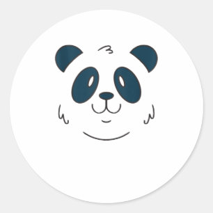 Sticker Rond Costume Visage Halloween Panda Bear Cute