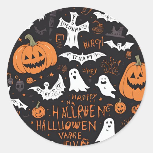 Sticker Rond Costumes d'Halloween éffrayants (Devant)
