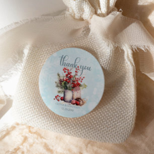 Sticker Rond Cosy Winter Rowan bouquet Mariage