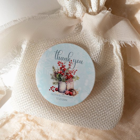 Sticker Rond Cosy Winter Rowan bouquet Mariage