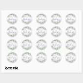 Sticker Rond Côté Chic | Merci Violet et Vert Citron (Feuille)