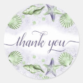 Sticker Rond Côté Chic | Merci Violet et Vert Citron (Devant)
