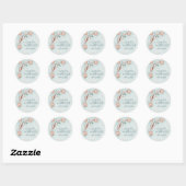 Sticker Rond Côté Chic | Soirée Vert sarcelle et récif de corai (Feuille)
