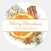 Sticker Rond Cote d'épice de Noël (Devant)