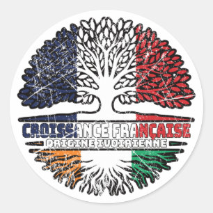 Sticker Rond Côte d'Ivoire Français Côte d'Ivoire Drapeau des r