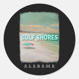 Sticker Rond Côte du Golfe Alabyma Al Beach Bliss Sd480