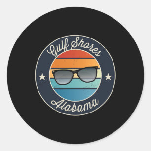 Sticker Rond Côte du Golfe Alabyma Al Vacation Souvenir Sungles