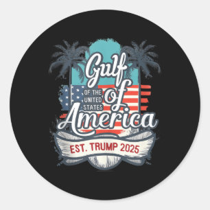 Sticker Rond Côte Du Golfe D'Amérique Drôle Donald Trump 2025 A