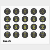 Sticker Rond Côté Hustle Cooties Neon Jaune Texte (Feuille)