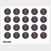 Sticker Rond Côté Hustle Cooties Neon Rose Texte (Feuille)