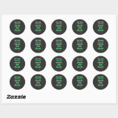 Sticker Rond Côté Hustle Cooties Neon Texte vert (Feuille)