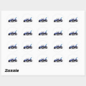 Sticker Rond Côté Manx Bleu (Feuille)