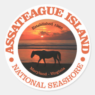 Sticker Rond Côte nationale de l'île Assateague