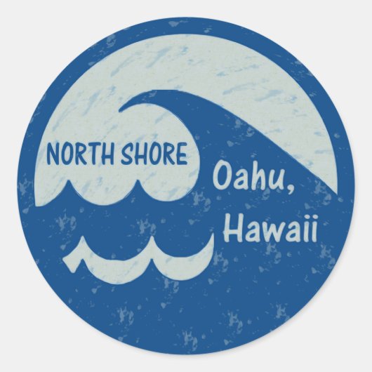 Sticker Rond Côte Nord, Oahu, Hawaï (Devant)