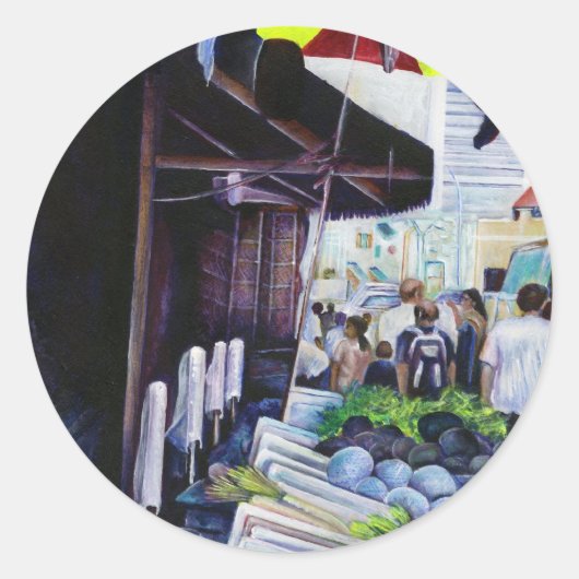 Sticker Rond Côté plus clair de Lavender Street, Singapour (Devant)