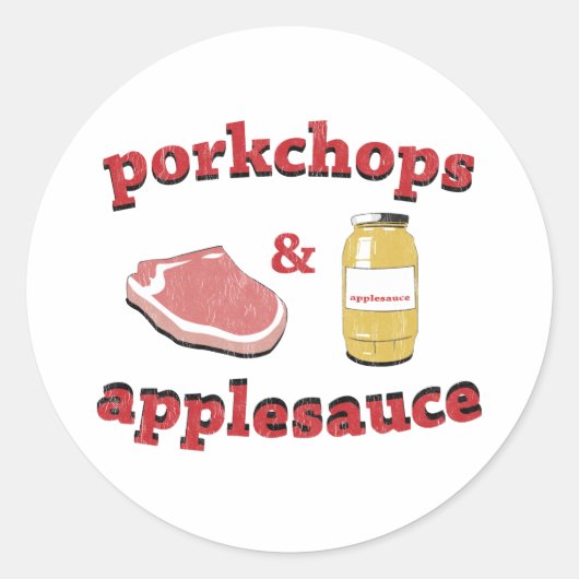 Sticker Rond côtelettes et applesaudissements (Devant)