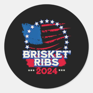 Sticker Rond Côtes de boeuf fumé drôles Patriote Politique Élec