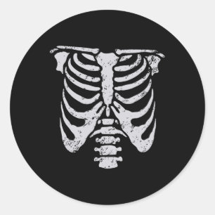 Sticker Rond Côtes de squelette Costume facile d'Halloween Cage