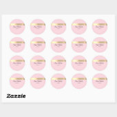 Sticker Rond Coton Bonbon Rose Or Huile Faux Rustique (Feuille)