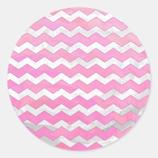Sticker Rond Coton Candy Chevon Motif (Devant)