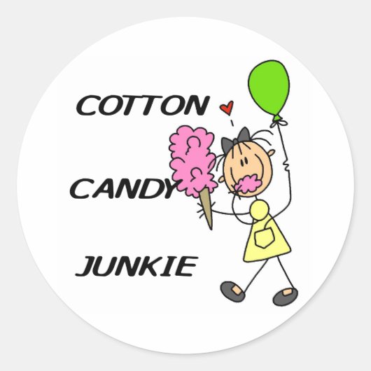 Sticker Rond Coton Candy Junkie (Devant)