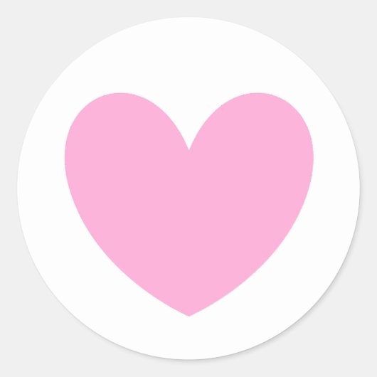 Sticker Rond Coton Candy Pink coeurs sur blanc (Devant)