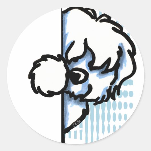 Sticker Rond Coton de Tulear (Devant)