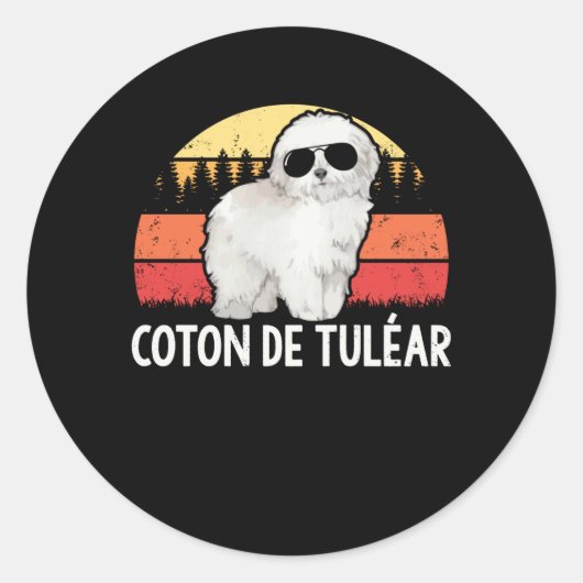 Sticker Rond Coton de Tulear | Coton de Tuléar du propriétaire  (Devant)