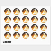 Sticker Rond Coton de Tulear Magie (Feuille)