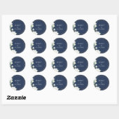 Sticker Rond Coton d'Eucalyptus | Mariage moderne de la marine (Feuille)