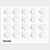 Sticker Rond Coton d'Eucalyptus | Merci moderne blanc (Feuille)