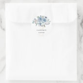 Sticker Rond Coton Hiver Aquarelle Bleu Poussiéreux de PixDezin (Sac)