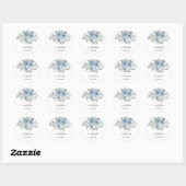 Sticker Rond Coton Hiver Bleu Poussiéreux Aquarelle de PixDezin (Feuille)