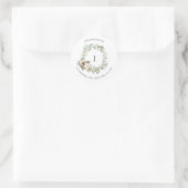 Sticker Rond Coton Hiver Verdure Wreath Monogramme Classic Rou (Sac)