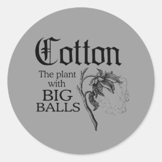 STICKER ROND COTON LE PLANTE AVEC DE GRANDES BALLES