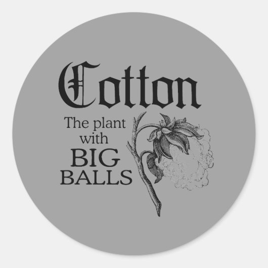 STICKER ROND COTON LE PLANTE AVEC DE GRANDES BALLES (Devant)