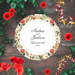 Sticker Rond Cottage Meadow Fleurs sauvages colorés # Mariage