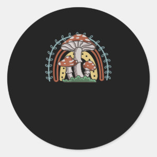 Sticker Rond Cottagecore Champignon Goblincore Mycologie Nature