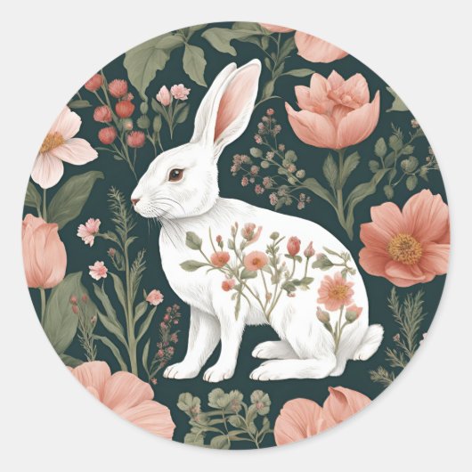 Sticker Rond Cottagecore Cute Rabbit (Devant)