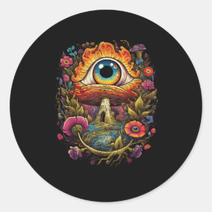 Sticker Rond Cottagecore Esthétique Champignon Goblincore Simpl